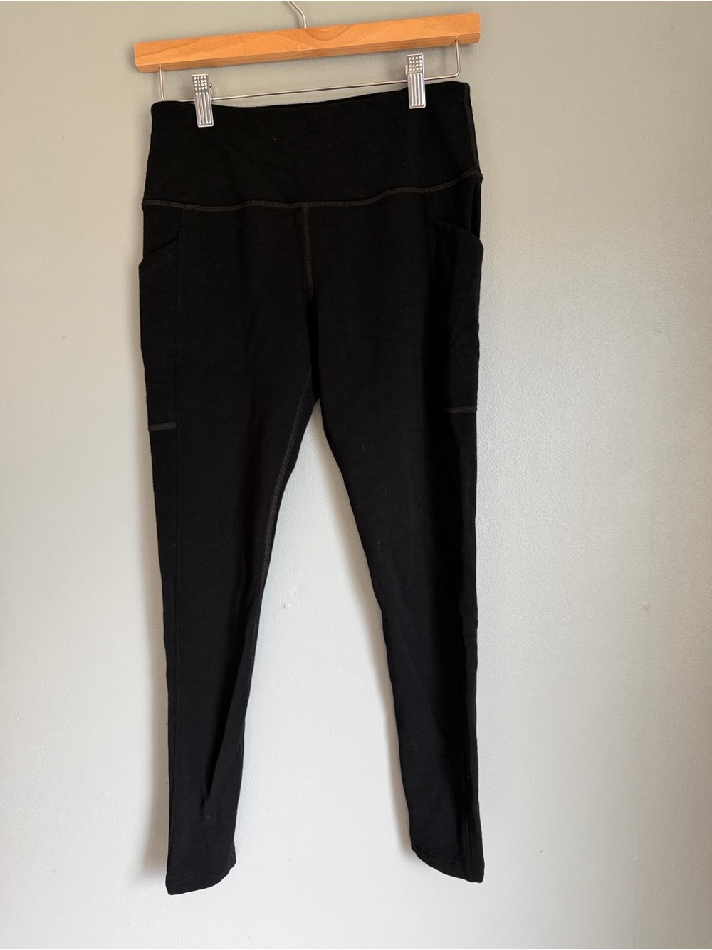 Woolx Women’s Piper Pocket Petite Merino Wool Activewear Leggings Black Size PS